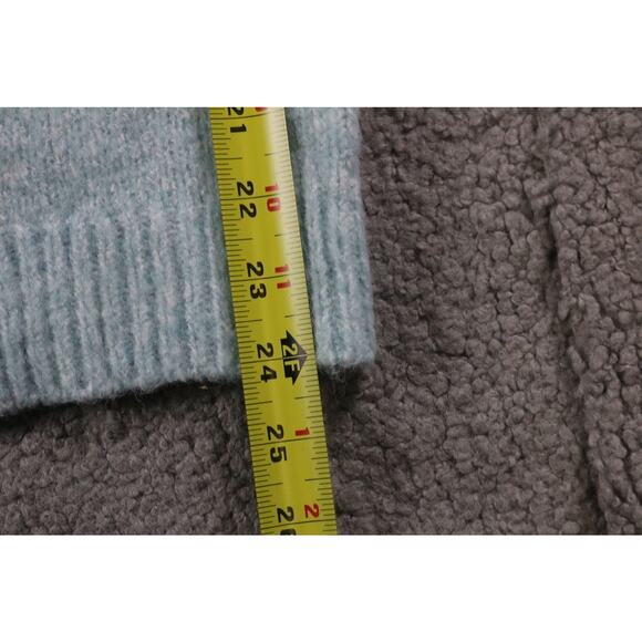 New Stitch Fix Pink Clover Sweater L Blue Ribbed Crew Neck Long Sleeve Pullover - Picture 6 of 6
